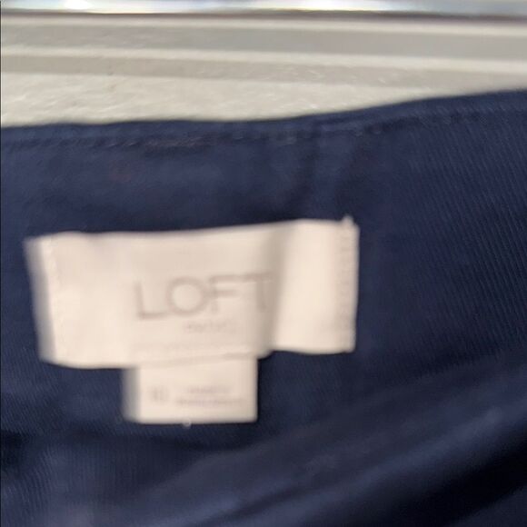 LOFT Navy Blue Modern Cropped Chinos - Picture 2 of 11
